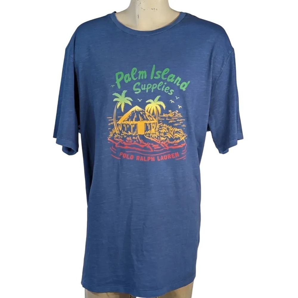 Polo Ralph Lauren Palm Island Supplies Graphic T-Shirt Men's Sz 2XLT NWT $85